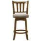 Armen Living Wren Swivel Counter Height Stool with Static Gray Upholstery in Sepia Brown, , large
