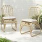 Hearth and Haven Outdoor PE Wicker Dining Chair with White Cushion in Natural (Set of 2), , large