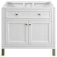 James Martin Vanities Chicago 36" Single Bathroom Vanity in Glossy White with 3 cm Charcoal Soapstone Quartz Top and Rectangular Sink, , large