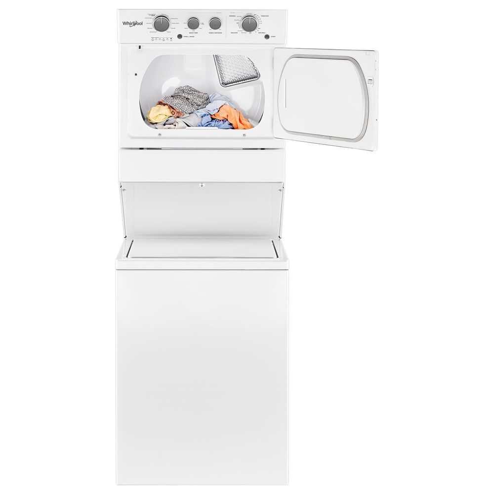 Whirlpool 3.5 Cu. Ft. Long Vent Gas Stacked Laundry Center in White, , large