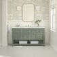 James Martin Vanities Breckenridge 60" Single Bathroom Vanity in Smokey Celadon with 3 cm Ethereal Noctis Quartz Top and Rectangular Sink, , large