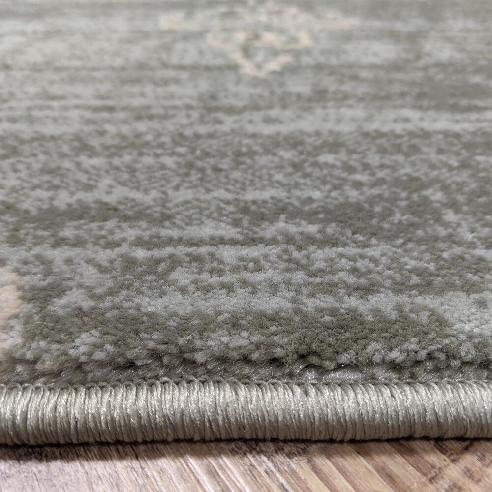 Radici USA Colosseo 3563 Green 5'3" Round Area Rug, , large