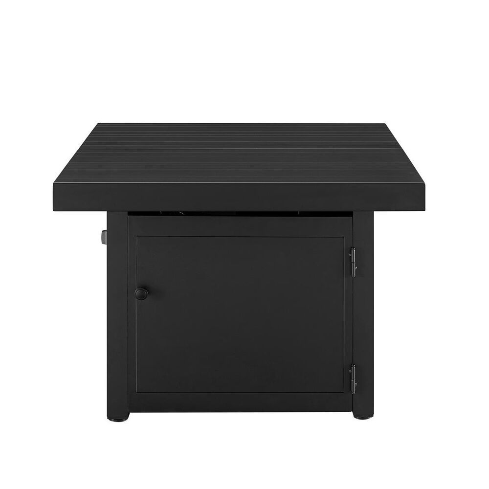 Plank and Hide 34" Fire Pit with Sliding Top in Gray and Black, , large