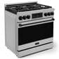 THOR KITCHEN Gordon Ramsay 6 Cu. Ft. 36" Professional Natural Gas Range with Black Handle Kit in Stainless Steel, , large