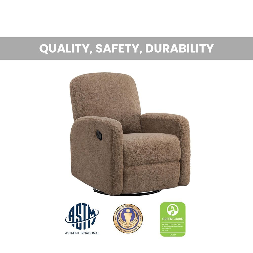 Oxford Baby Snuggly Glider Recliner in Boucle Teddy Brown, , large