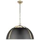Golden Lighting Aldrich 5-Light Pendant with Matte Black Shade in Aged Brass, , large
