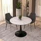 Leisuremod Leisuremod Bristol 40 round dining table Black base with marbled MDF top, , large