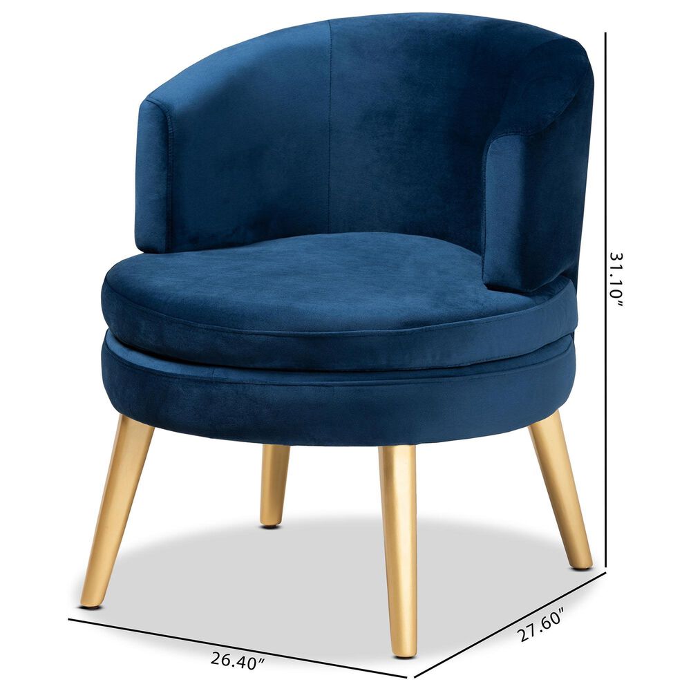 Baxton Studio Baptiste Accent Chair in Navy Blue, , large