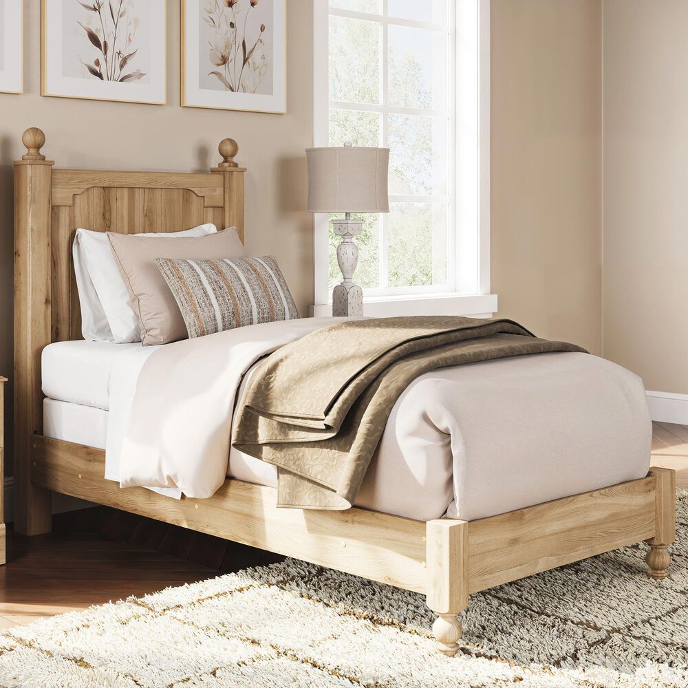 Ashley Aleaport Twin Panel Bed in Warm Brown, , large