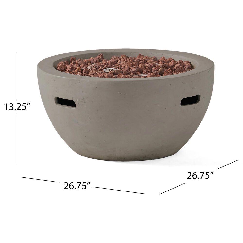 Hearth and Haven Outdoor Bowl-Shaped Propane Fire Pit with 40,000 BTU Output in Light Gray, , large