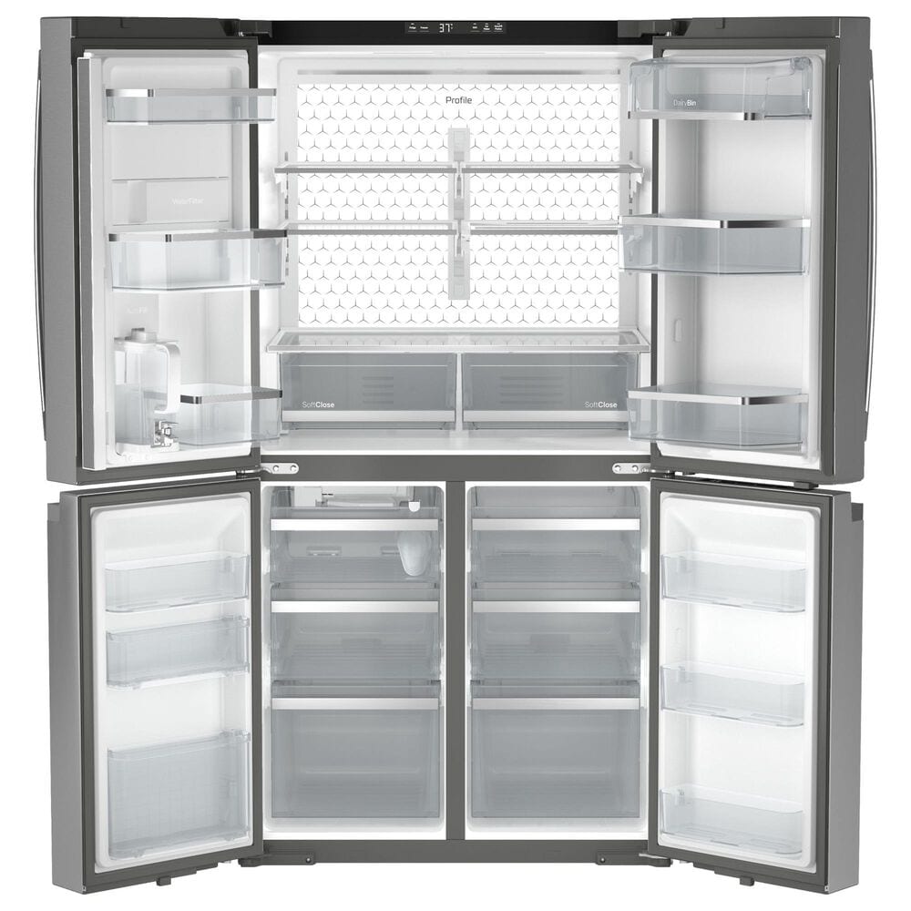 GE Profile 28.3 Cu. Ft. Quad-Door Refrigerator with Dual-Dispense AutoFill Pitcher in Fingerprint Resistant Stainless, , large