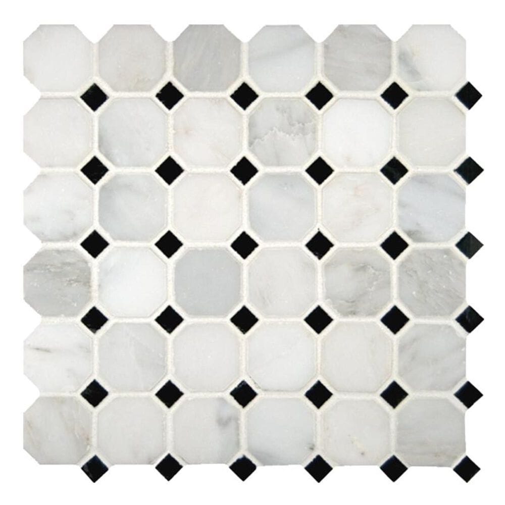 MS International Marble Greecian White 12" x 12" Natural Stone Mosaic Sheet, , large