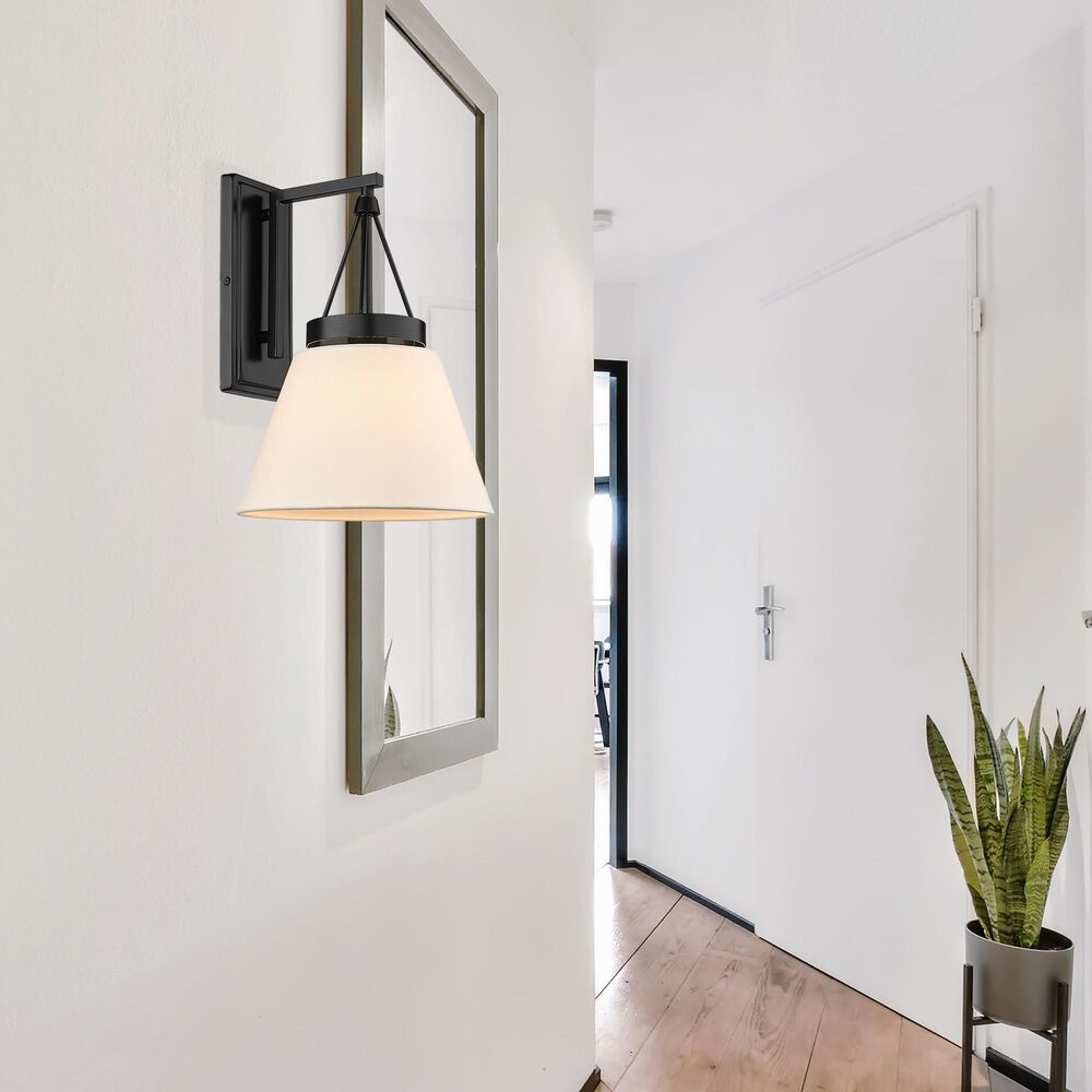 Golden Lighting Penn 1-Light Wall Sconce in Matte Black, , large