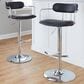 LumiSource Demi Swivel Adjustable Bar Stool with Black Upholstery in Chrome (Set of 2), , large