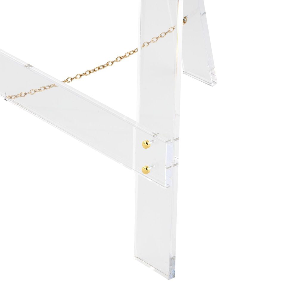 Maple and Jade 57&quot; Adjustable 7-Tier Display Easel with Metal Hardware and Chain Support in Glossy Clear and Gold, , large