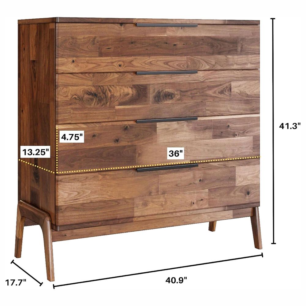 LH Imports Remix 4-Drawer Chest in Estelle Brown, , large