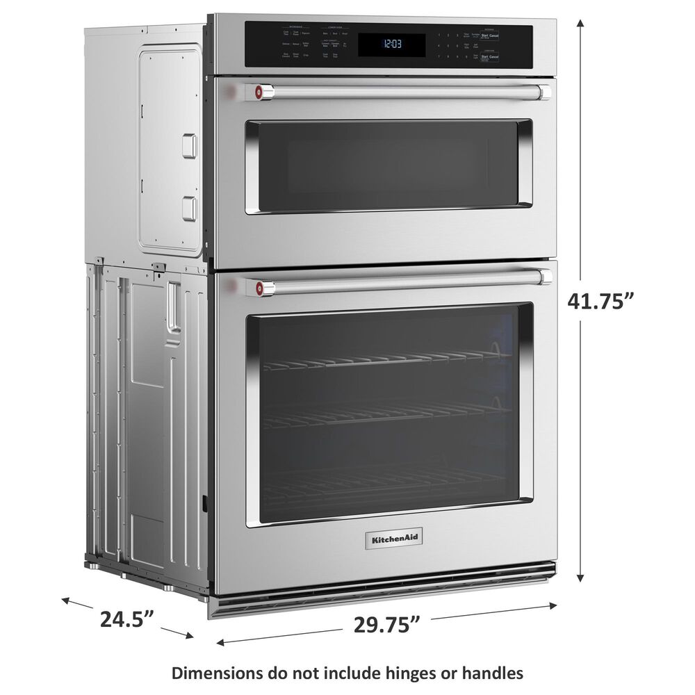 KitchenAid 27&quot; Electric Microwave Wall Oven Combo with Air Fry Mode in Stainless Steel, , large
