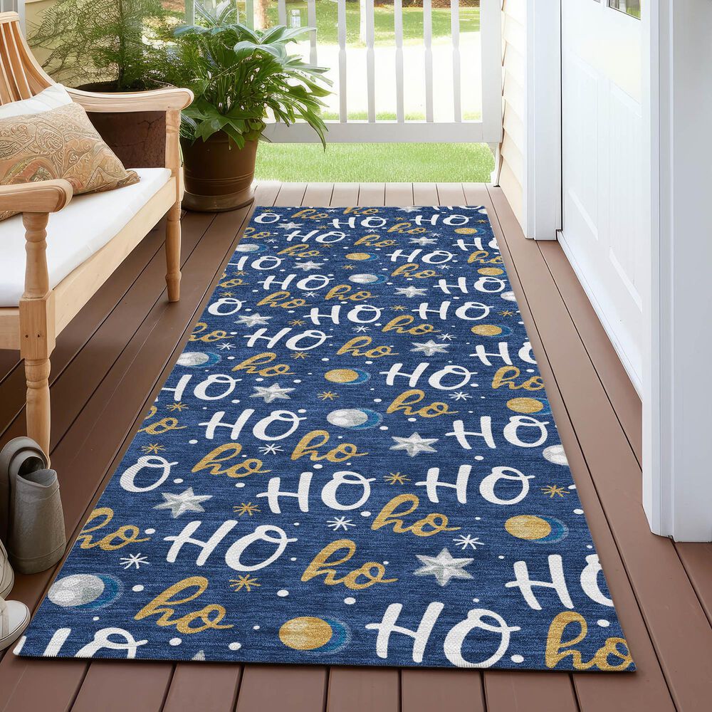 Dalyn Rug Company Wonderland WN18 2&#39;3&quot; x 7&#39;6&quot; Navy Indoor/Outdoor Runner, , large