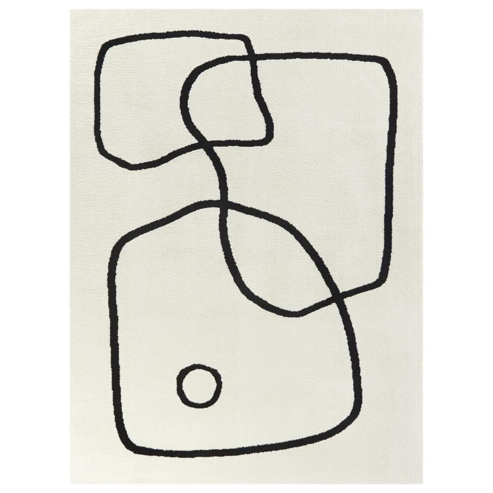 Balta Rugs Baxter 5"3" x 7" White and Black Area Rug, , large