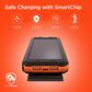 Hypercel 10000 mAh Solar Power Bank in Black and Orange, , large