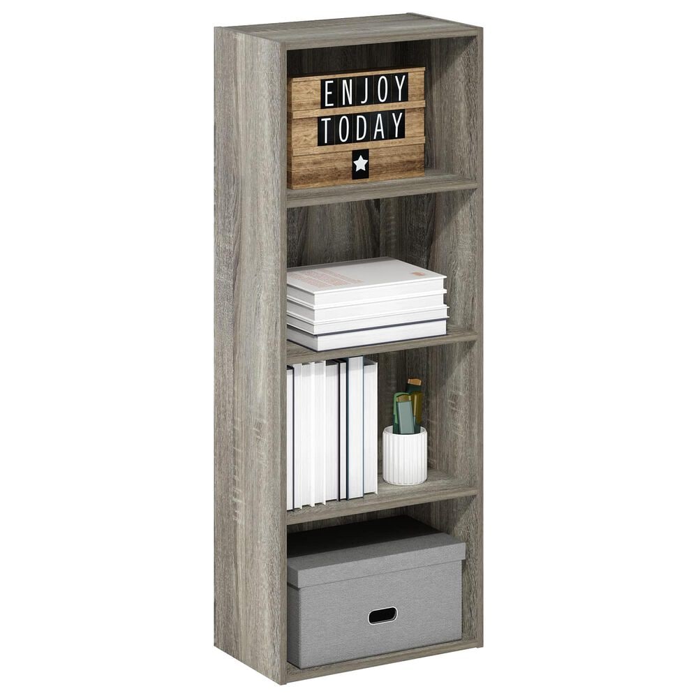 HOMLUX 4-Tier Open Shelf Bookcase in French Oak, , large