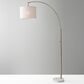 Adesso Bowery 1-Light Arc Lamp in Antique Brass and White, , large