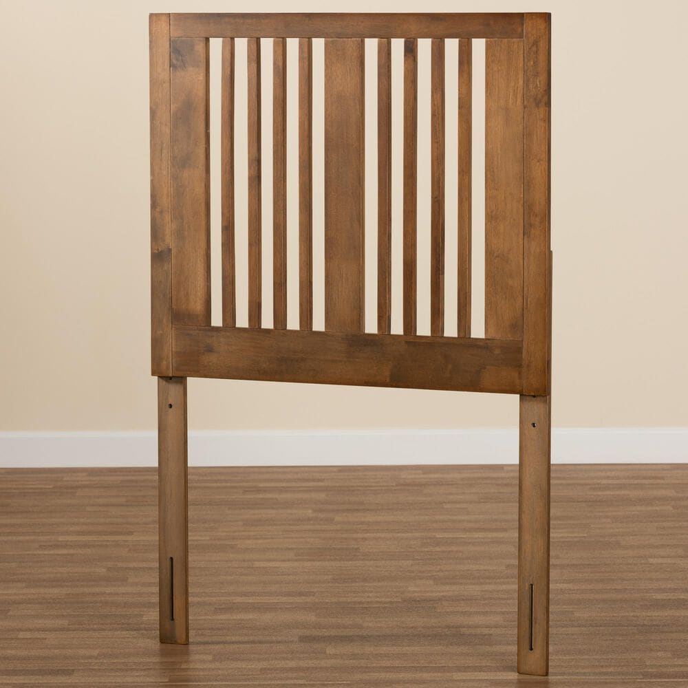 Baxton Studio Harena Twin Slat Headboard in Ash Walnut, , large