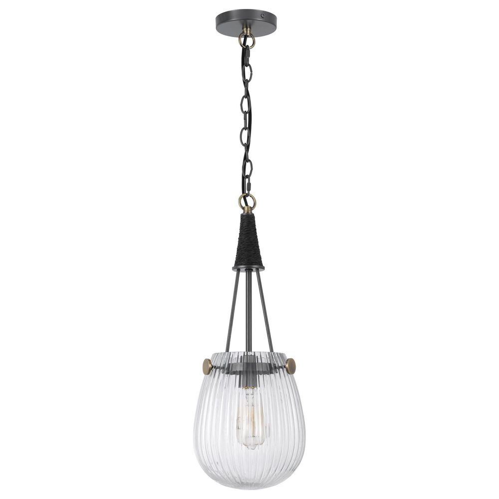 Cal Lighting Cordoba 1-Light Pendant Light in Grey and Antique Brass, , large