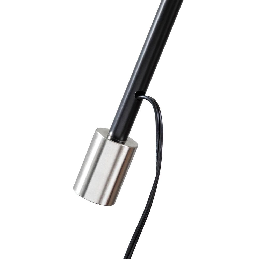 LumiSource Robyn Mid-Century Modern Floor Lamp in Walnut Wood and Black Linen Shade by LumiSource, , large