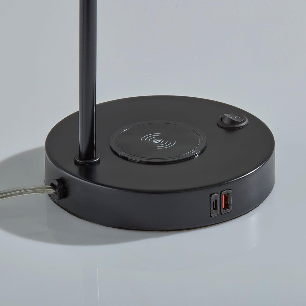 Adesso Emery Desk Lamp with Supercharger in Black, , large