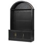 HOMLUX Farmhouse Fabric Arched Top Hall Tree with 5 Metal Hooks and Adjustable Shelves in Black, , large