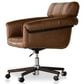 Four Hands Allston Desk Chair in Mocha Ash and Polished Aluminum, , large