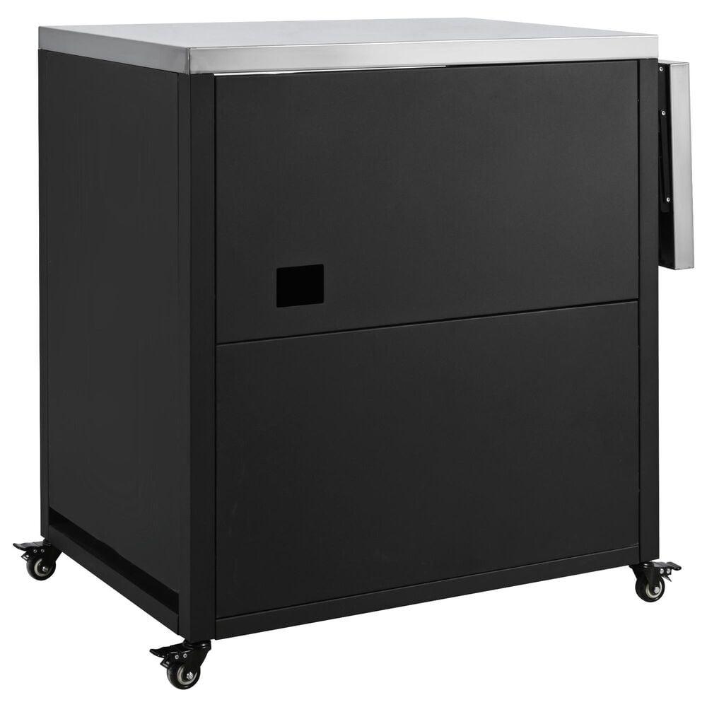 Hearth and Haven Patio Serving Cart in Matte Black, , large