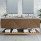 James Martin Vanities Marcello 72" Double Bathroom Vanity in Chestnut with 3 cm Carrara White Marble Top and Rectangular Sinks, , large
