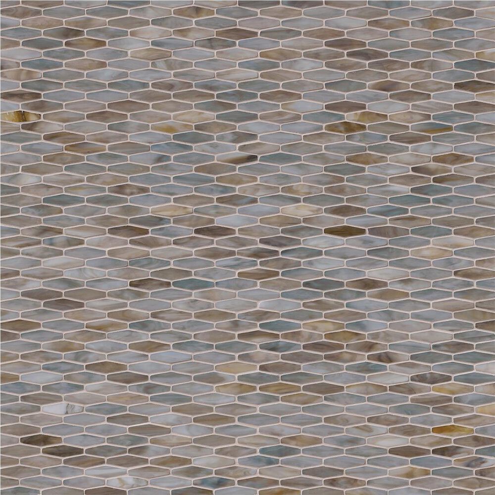 MS International Mochachino Taupe 12&quot; x 12&quot; Hexagon Glass Mosaic Sheet, , large