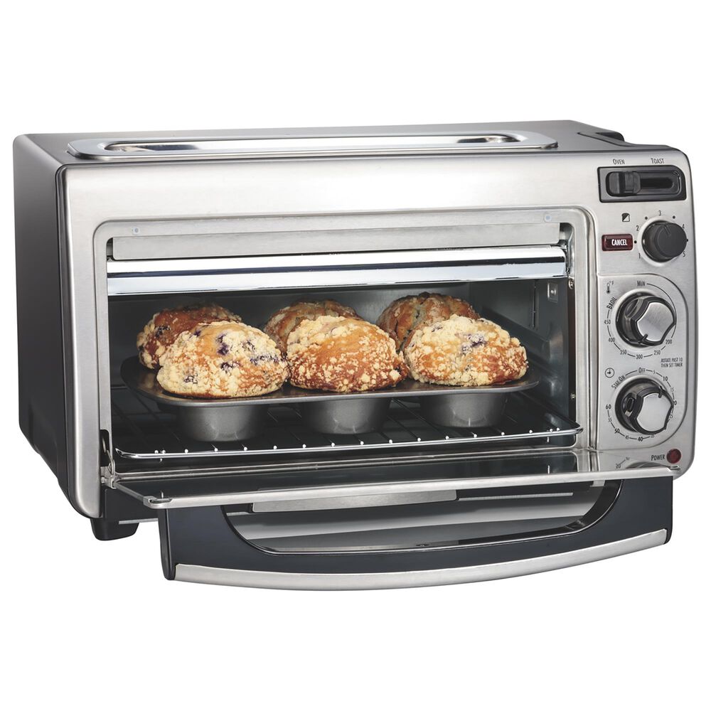Hamilton Beach 2-Slice 2-In-1 Oven and Toaster in Stainless Steel, , large
