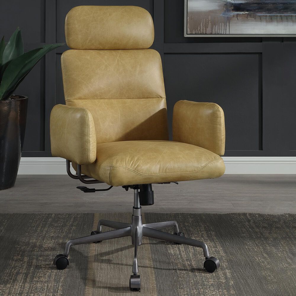 HOMLUX Davu Swivel Office Chair in Sahara Brown, , large