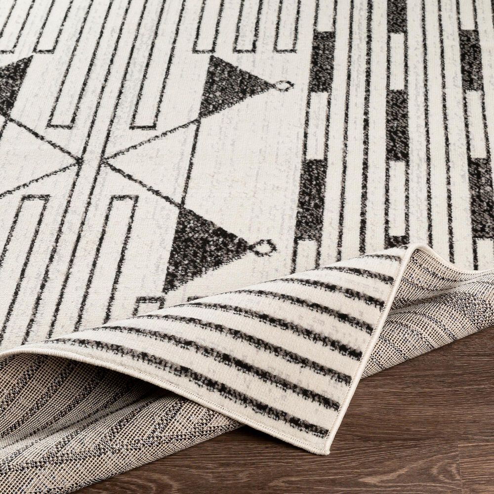 Surya Pisa 6&#39; x 7&#39;9&quot; Black, Gray and Ivory Area Rug, , large