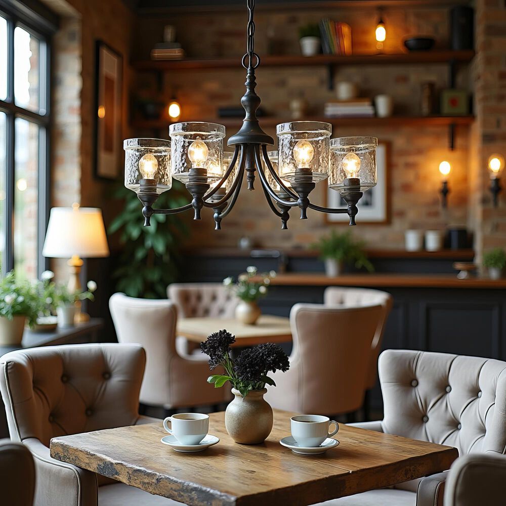 Golden Lighting Keating 6-Light Chandelier in Antique Black, , large