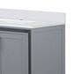 Lexora Home Ziva 30" Single Bathroom Vanity in Dark Grey with 2 cm White Cultured Marble Top and Rectangular Sink, , large
