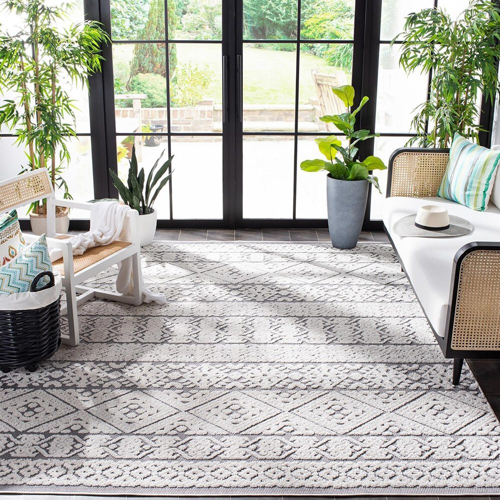 Safavieh Cabana CBN654A 9&#39; x 12&#39; Ivory and Grey Area Performance Rug, , large