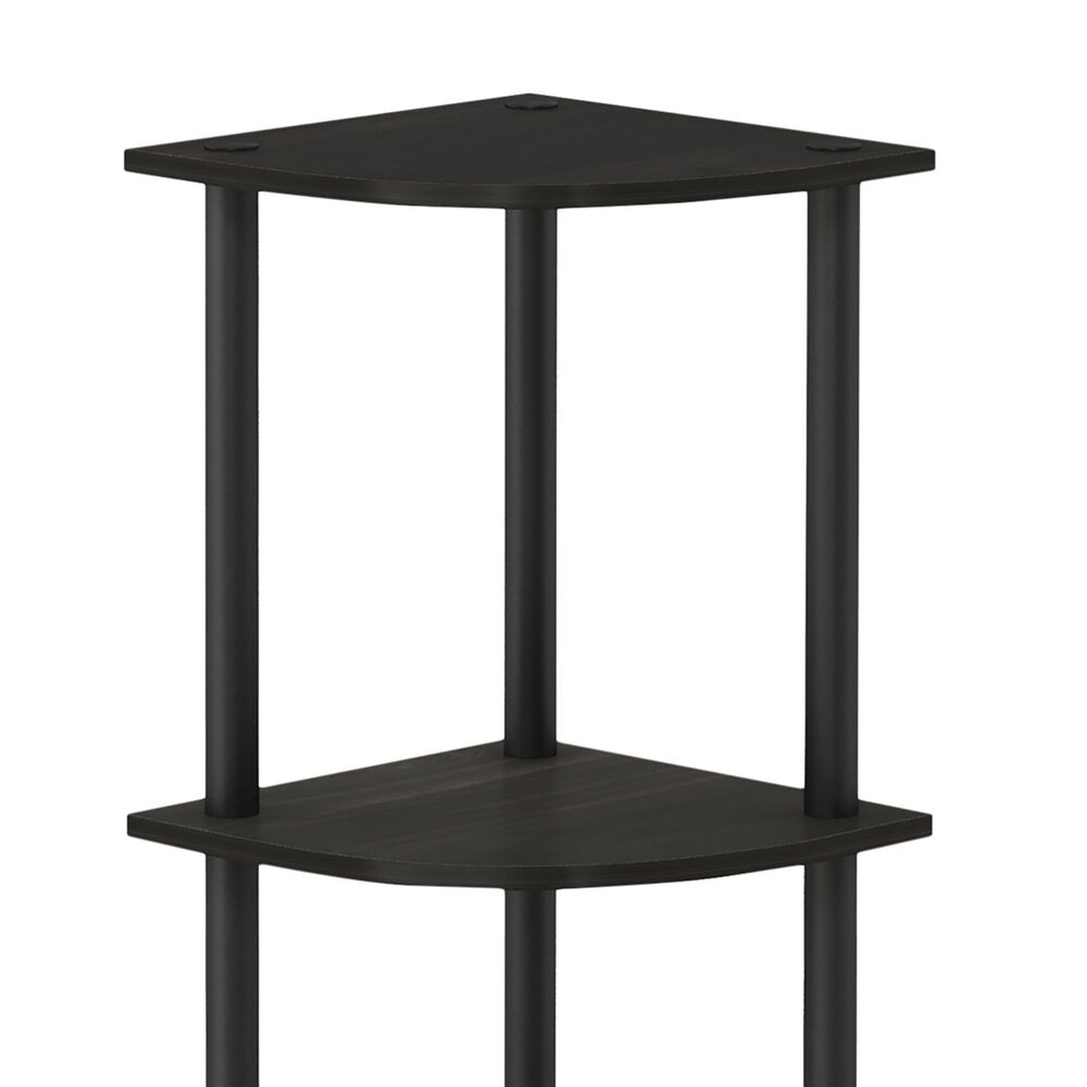 HOMLUX Turn-N-Tube 3-Tier Corner Bookshelf in Espresso and Black, , large
