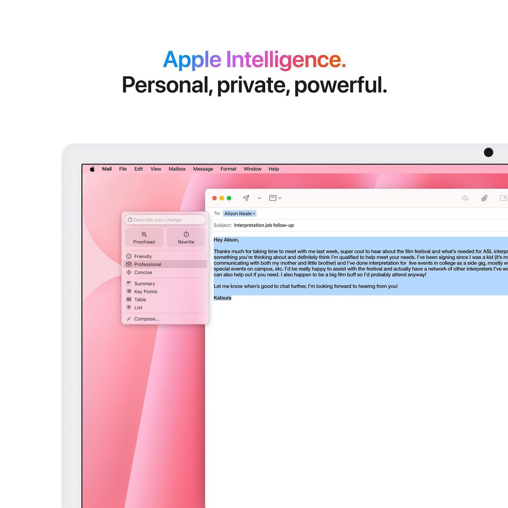 Apple 24-Inch iMac All-in-One Desktop - Apple M4 chip - 10-core CPU - 16GB RAM - 10-core GPU - 256GB SSD in Pink with 3-Year AppleCare+, , large