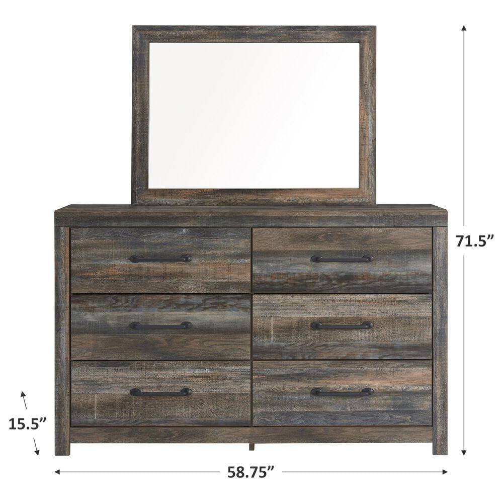 Ashley Drystan Youth Dresser and Mirror in Rustic Brown, , large