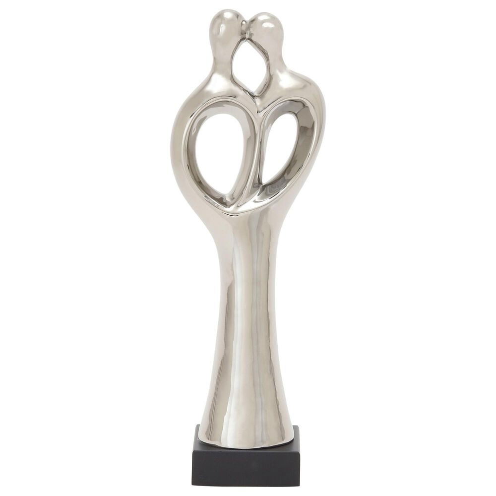 Maple and Jade 19" Traditional Porcelain Sculpture in Silver, , large
