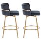 LumiSource Cinch 26" Swivel Counter Stool with Black Upholstery in Gold (Set of 2), , large