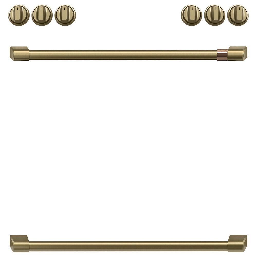 Cafe Handle and Knob Kit for Range in Brushed Brass, , large