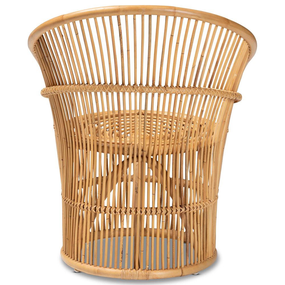 Baxton Studio Narva Rattan Accent Chair in Natural Brown, , large