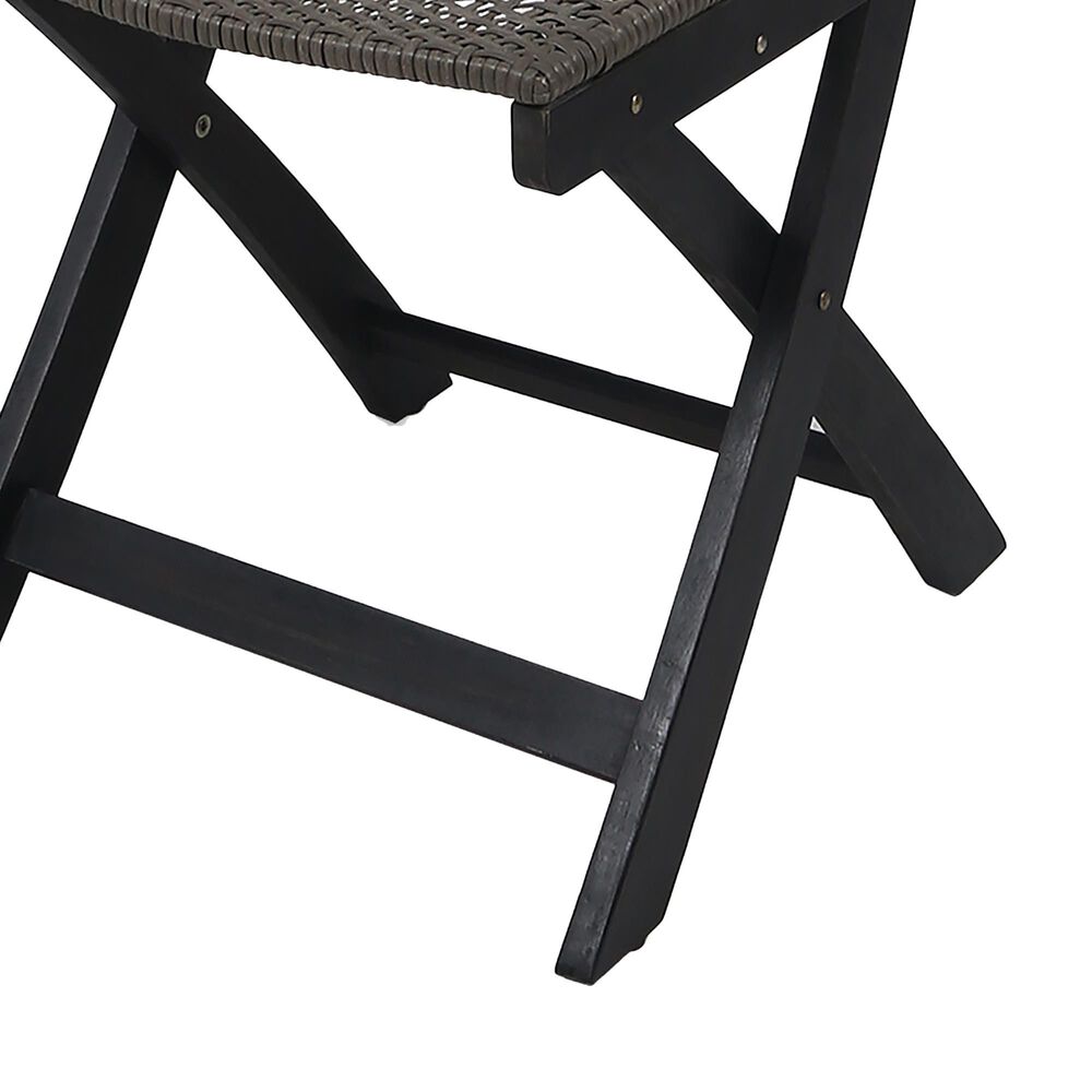 Hearth and Haven Hillside Outdoor Foldable Bistro Chair in Grey and Brown &#40;Set of 2&#41;, , large