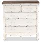 Baxton Studio Levron 5-Drawer Storage Cabinet in Walnut Brown and Antique White, , large